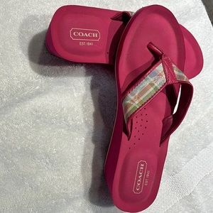 Coach 2 1/2” wedge flip flop